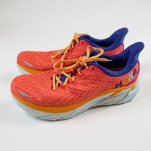 Hoka Clifton 8 Orange Blue Running Shoes Mens Sz 12